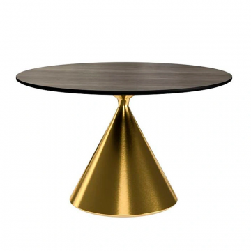 Стол круглый AXIS 140, шпон / опора золото