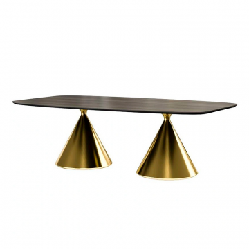 Стол овальный AXIS 200, шпон / опора золото