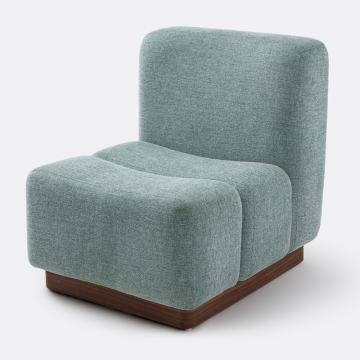 Кресло низкое из рифленой ткани Podo  единый размер синий