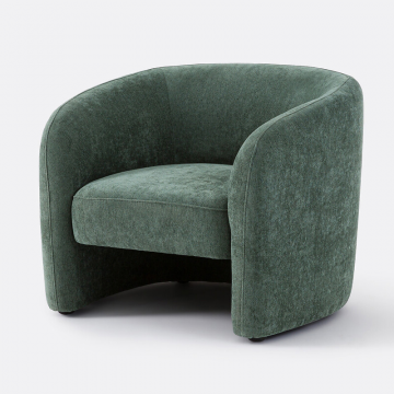 Кресло с обивкой из шенилла LANDINE  1-мест. зеленый