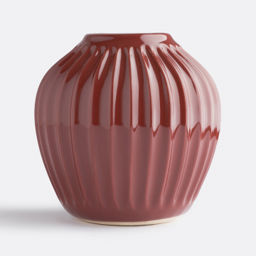 Ваза граненая из керамики В15 см Estria  единый размер красный