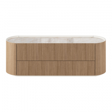 Тумба Lagom под ТВ 2 ящика ширина 140 см (натуральный дуб, камень LC)