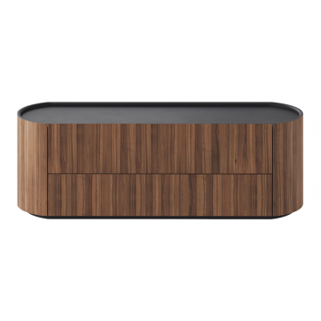 Тумба Lagom под ТВ 2 ящика ширина 140 см (орех, черный)