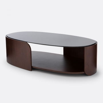 Стол журнальный со столешницей из закаленного стекла Spinella  единый размер каштановый