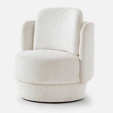 Кресло вращающееся из рифленого велюра Baltimore  единый размер бежевый