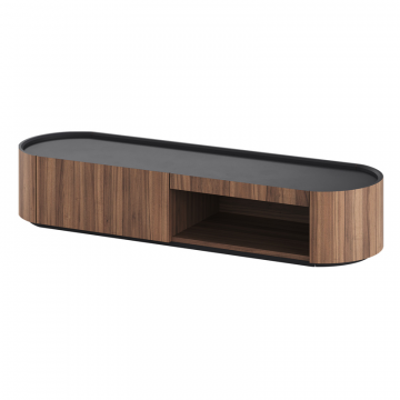 Тумба Lagom под ТВ 1 ящик 1 полка ширина 140 см (орех, черный)