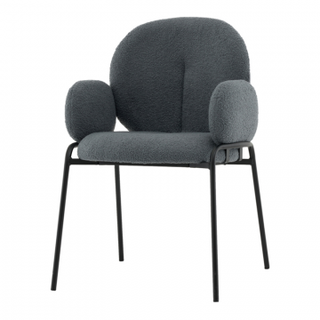 Стул с подлокотниками Моллек букле темно-серый