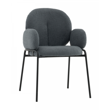 Стул с подлокотниками Моллек букле темно-серый