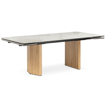 Керамический стол Монерон 200x100 brecha crema elegance / дуб монтана