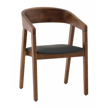 Стул Вудкерри каркас дерево цвет темный орех экокожа черный