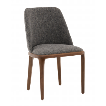 Стул Вудмайкл каркас дерево цвет темный орех рогожка темно-серый