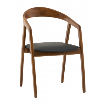 Стул Вудмилан каркас дерево цвет темный орех экокожа черный