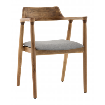 Стул Вудримини каркас дерево цвет натуральный орех рогожка серый