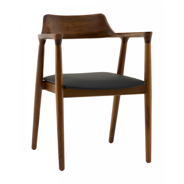 Стул Вудримини каркас дерево цвет темный орех экокожа черный