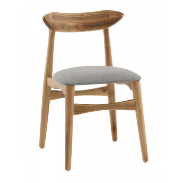 Стул Вудсимпл каркас дерево цвет натуральный орех рогожка серый