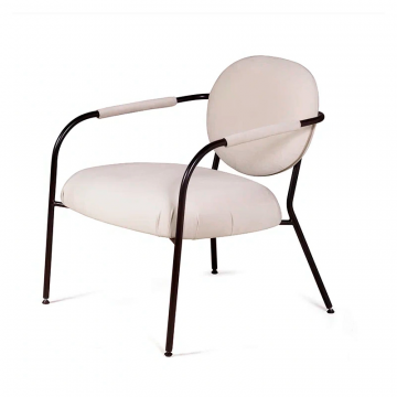 Лаунж кресло EGO, велюр белый