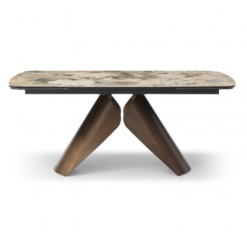 Стол раскладной Memphis 180-260, охристая керамика/медь