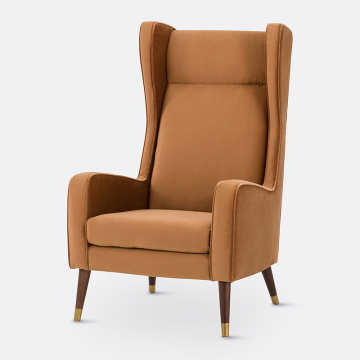 Кресло XXL из велюра Y  1-мест. каштановый