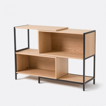 Консоль модульная и раздвижная шпонированная дубом Volga  единый размер каштановый