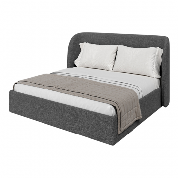 Кровать двуспальная Classic 200 см (серый, букле)