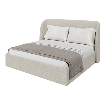 Кровать двуспальная Classic 200 см (молочный, букле)