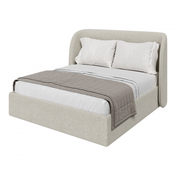 Кровать двуспальная Classic 180 см (молочный, букле)