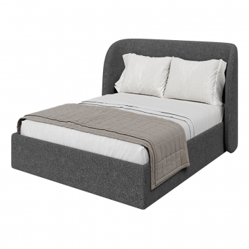 Кровать двуспальная Classic 160 см (серый, букле)