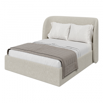 Кровать двуспальная Classic 160 см (молочный, букле)