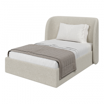 Кровать двуспальная Classic 140 см (молочный, букле)