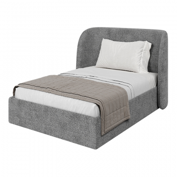 Кровать двуспальная Classic 140 см (серый, рогожка)