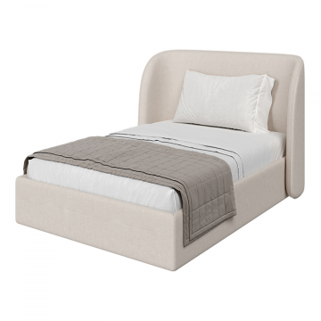 Кровать двуспальная Classic 140 см (молочный, рогожка)