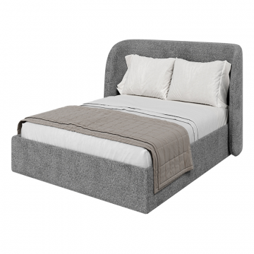 Кровать двуспальная Classic 160 см (серый, рогожка)