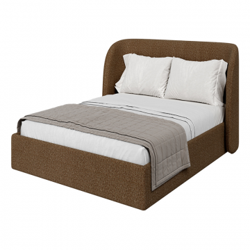 Кровать двуспальная Classic 160 см (коричневый, рогожка)