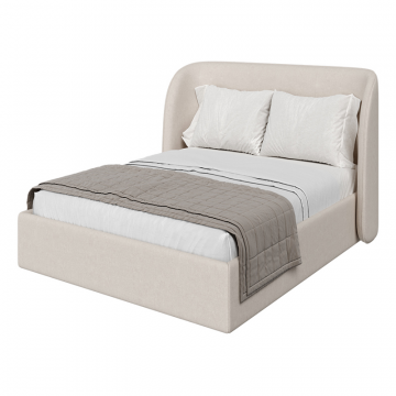 Кровать двуспальная Classic 160 см (молочный, рогожка)