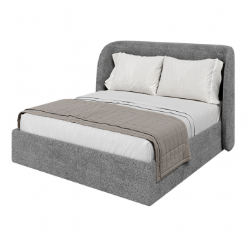 Кровать двуспальная Classic 180 см (серый, рогожка)