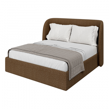 Кровать двуспальная Classic 180 см (коричневый, рогожка)