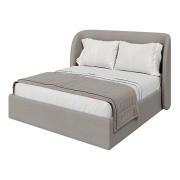 Кровать двуспальная Classic 180 см (бежевый, рогожка)