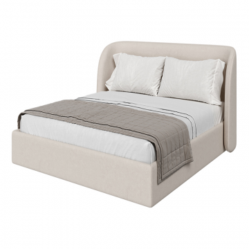 Кровать двуспальная Classic 180 см (молочный, рогожка)