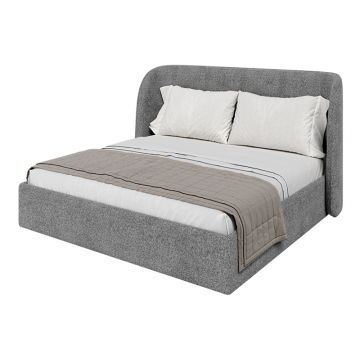 Кровать двуспальная Classic 200 см (серый, рогожка)