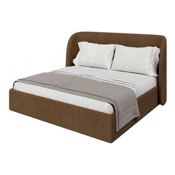 Кровать двуспальная Classic 200 см (коричневый, рогожка)