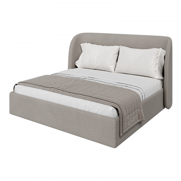 Кровать двуспальная Classic 200 см (бежевый, рогожка)