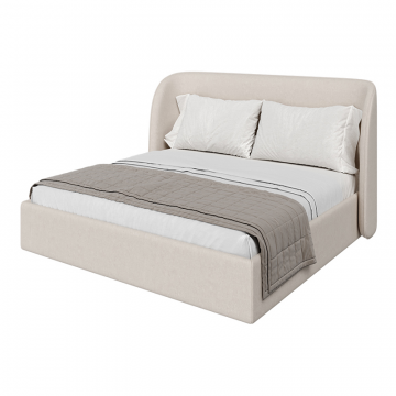 Кровать двуспальная Classic 200 см (молочный, рогожка)