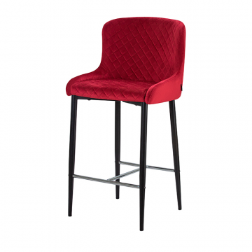 Стул полубарный DOBRIN CHRISTIAN'65, черные ножки, бордовый велюр (V108-85)