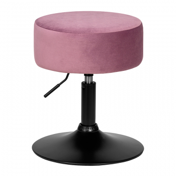 Пуф DOBRIN DANNY BLACK, пудрово-сиреневый велюр (MJ9-52)