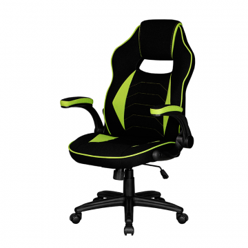 Кресло игровое DOBRIN RICK, черно-светло-зеленая ткань