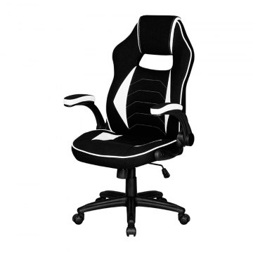 Кресло игровое DOBRIN RICK, черно-белая ткань