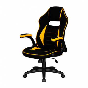 Кресло игровое DOBRIN RICK, черно-желтая ткань
