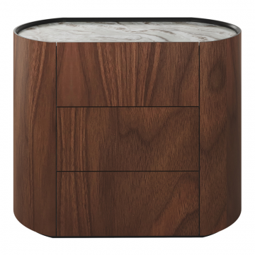 Комод Lagom 3 ящика ширина 90 см (орех, камень OV2)