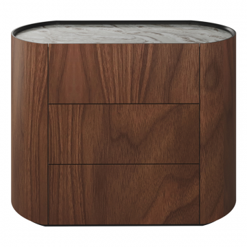 Комод Lagom 3 ящика ширина 100 см (орех, камень OV2)