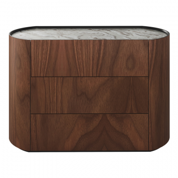 Комод Lagom 3 ящика ширина 120 см (орех, камень OV2)